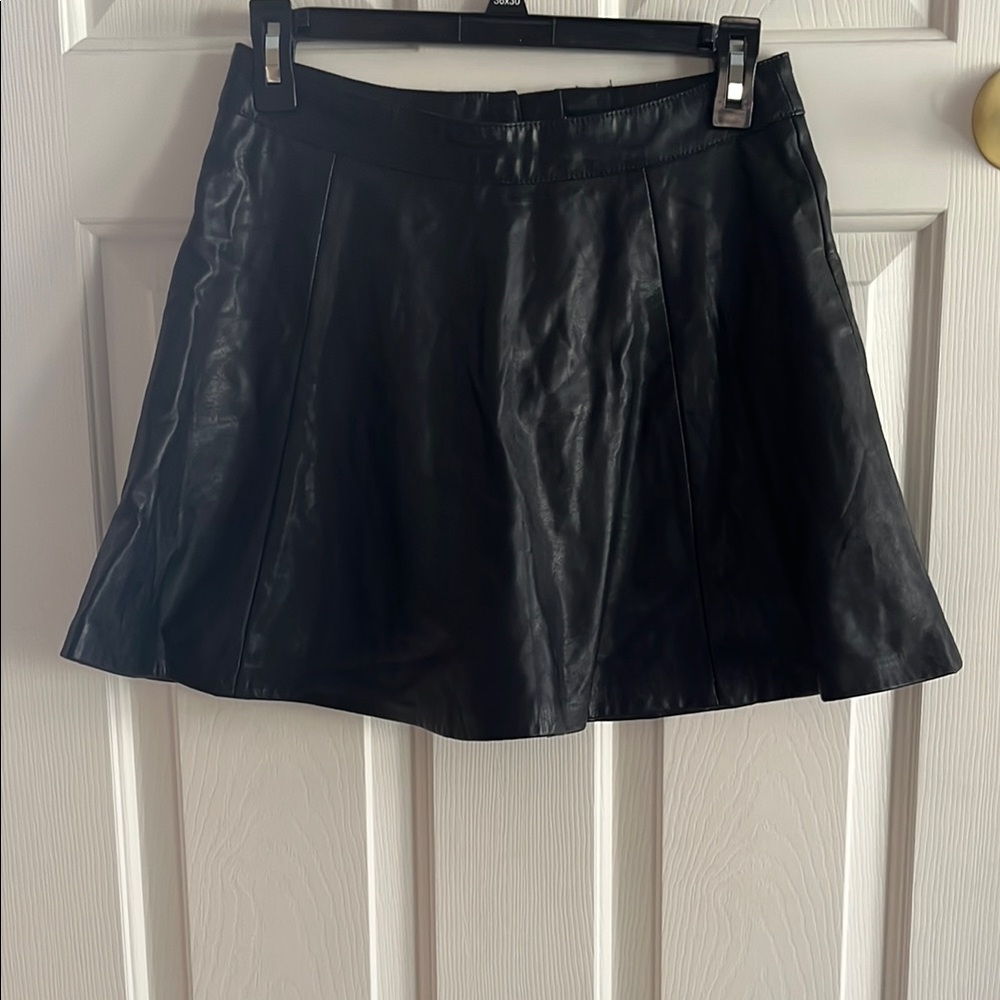 H&M Black Mini Faux Leather Skirt